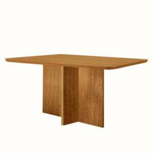 Mesa de Jantar Olímpia 120cm Tampo MDF Canto Copo Moderna Mobília